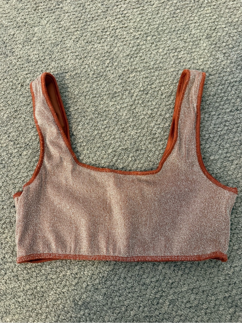 Shimmery Rust-Trim Swimsuit